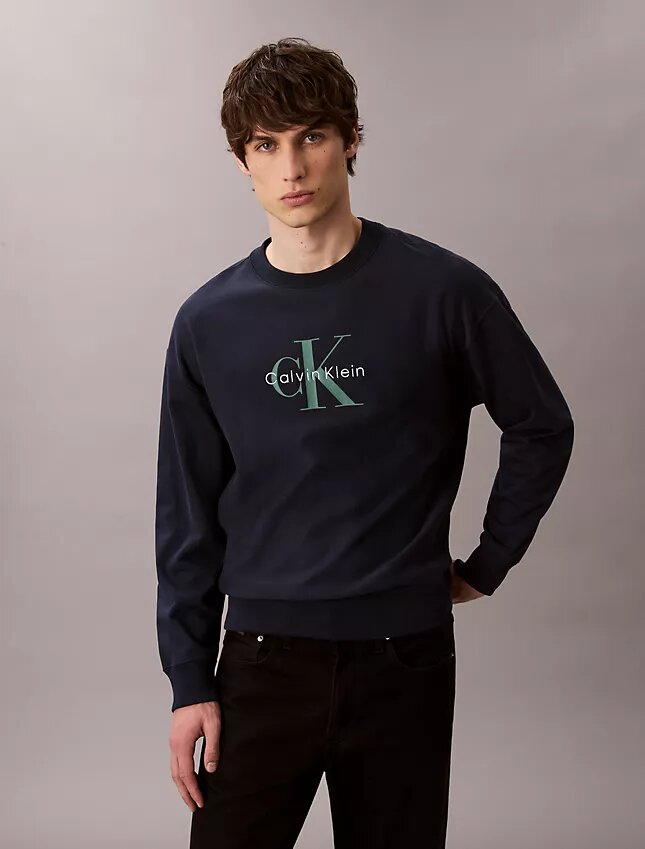 Sweat-shirt décontracté en tissu éponge haut de gamme avec logo Monogram Sweat-shirt décontracté en tissu éponge haut de gamme avec logo Monogram