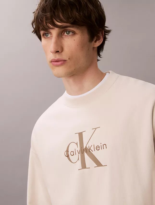 Sweat-shirt décontracté en tissu éponge haut de gamme avec logo Monogram Sweat-shirt décontracté en tissu éponge haut de gamme avec logo Monogram