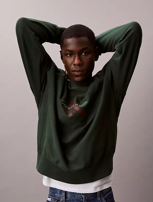 Sweat-shirt décontracté en tissu éponge haut de gamme avec logo Monogram Sweat-shirt décontracté en tissu éponge haut de gamme avec logo Monogram