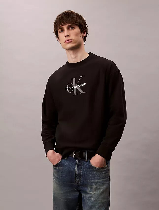 Sweat-shirt décontracté en tissu éponge haut de gamme avec logo Monogram Sweat-shirt décontracté en tissu éponge haut de gamme avec logo Monogram