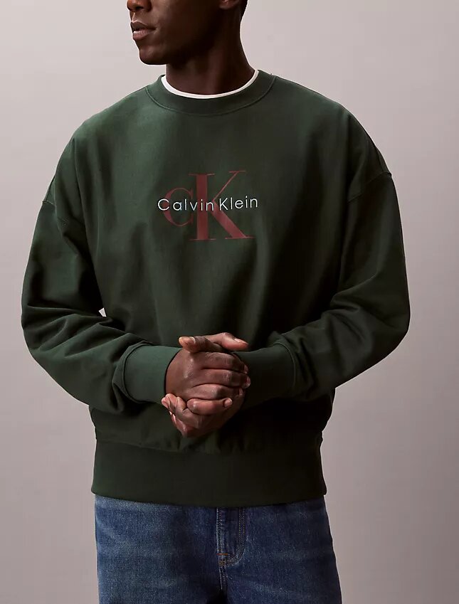 Sweat-shirt décontracté en tissu éponge haut de gamme avec logo Monogram Sweat-shirt décontracté en tissu éponge haut de gamme avec logo Monogram