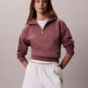 Sweat-shirt en molleton à fermeture éclair quart de longueur Monogram Sweat-shirt en molleton à fermeture éclair quart de longueur Monogram