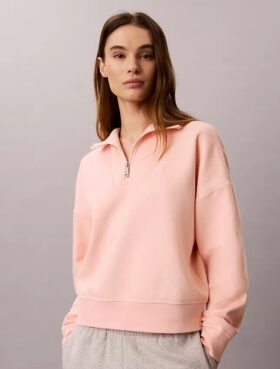Sweat-shirt en molleton à fermeture éclair quart de longueur Monogram
