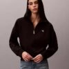 Sweat-shirt en molleton à fermeture éclair quart de longueur Monogram Sweat-shirt en molleton à fermeture éclair quart de longueur Monogram