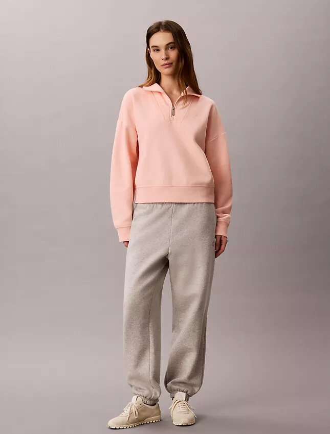 Sweat-shirt en molleton à fermeture éclair quart de longueur Monogram Sweat-shirt en molleton à fermeture éclair quart de longueur Monogram