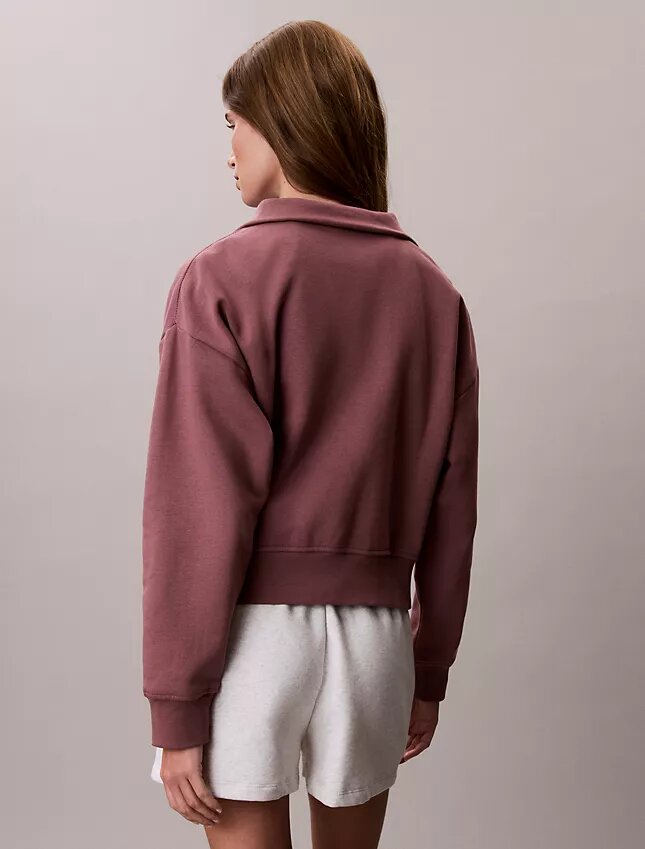 Sweat-shirt en molleton à fermeture éclair quart de longueur Monogram Sweat-shirt en molleton à fermeture éclair quart de longueur Monogram