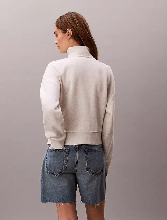 Sweat-shirt en molleton à fermeture éclair quart de longueur Monogram Sweat-shirt en molleton à fermeture éclair quart de longueur Monogram