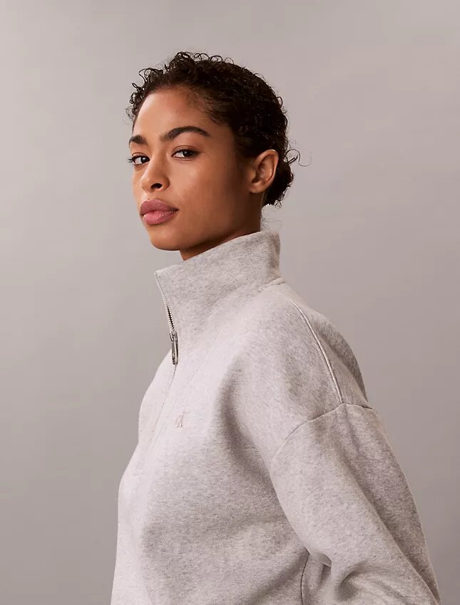 Sweat-shirt en molleton à fermeture éclair quart de longueur Monogram Sweat-shirt en molleton à fermeture éclair quart de longueur Monogram