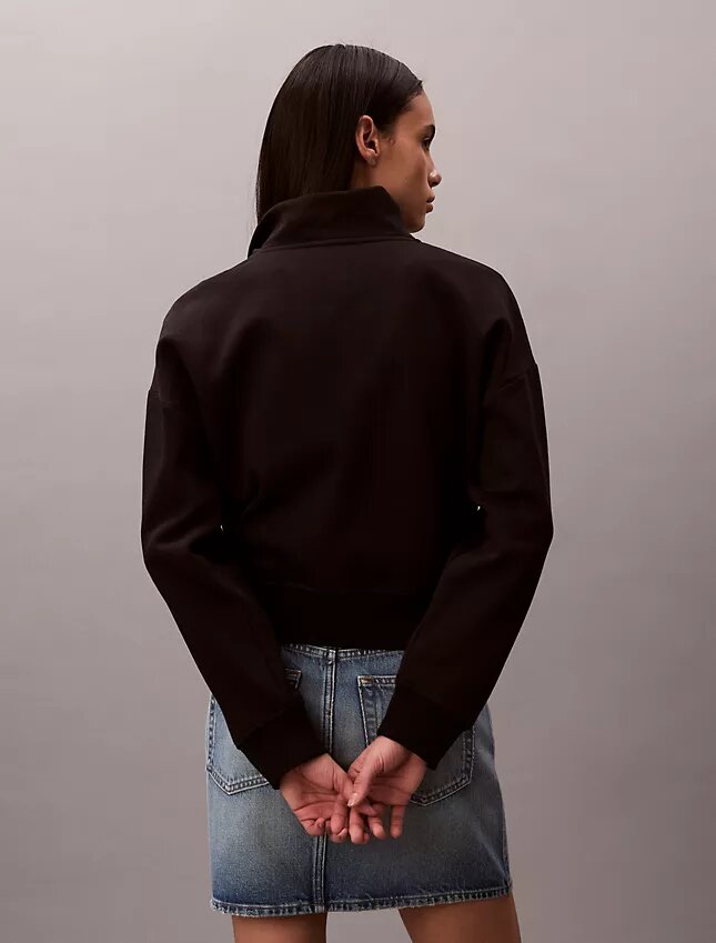 Sweat-shirt en molleton à fermeture éclair quart de longueur Monogram Sweat-shirt en molleton à fermeture éclair quart de longueur Monogram
