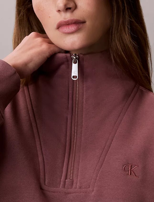 Sweat-shirt en molleton à fermeture éclair quart de longueur Monogram Sweat-shirt en molleton à fermeture éclair quart de longueur Monogram