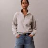 Sweat-shirt en molleton à fermeture éclair quart de longueur Monogram Sweat-shirt en molleton à fermeture éclair quart de longueur Monogram