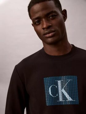 Sweat-shirt en molleton superposé avec motif Monogram Sweat-shirt en molleton superposé avec motif Monogram