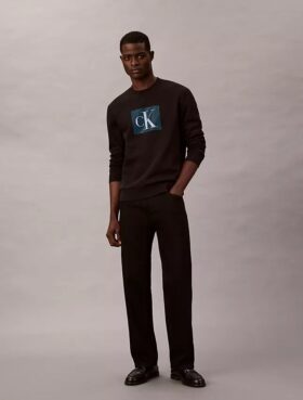 Sweat-shirt en molleton superposé avec motif Monogram Sweat-shirt en molleton superposé avec motif Monogram