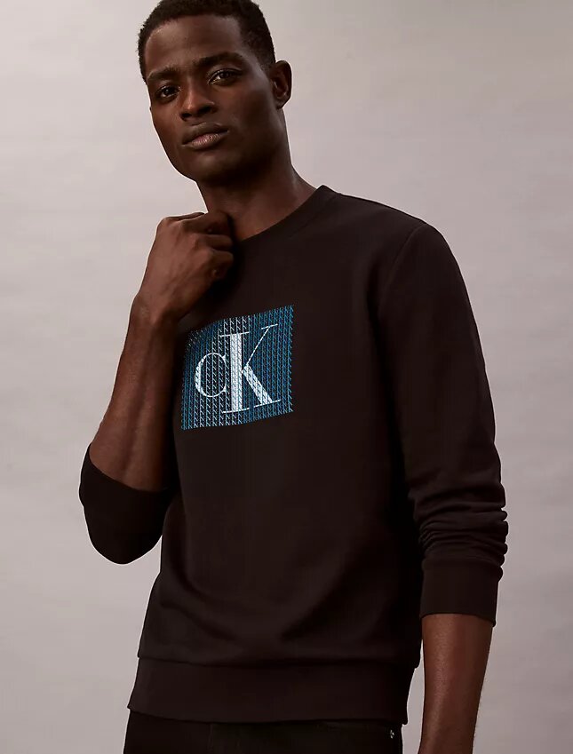 Sweat-shirt en molleton superposé avec motif Monogram Sweat-shirt en molleton superposé avec motif Monogram