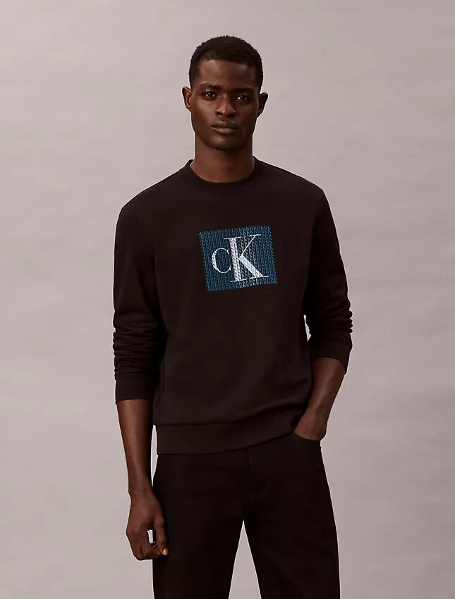 Sweat-shirt en molleton superposé avec motif Monogram Sweat-shirt en molleton superposé avec motif Monogram