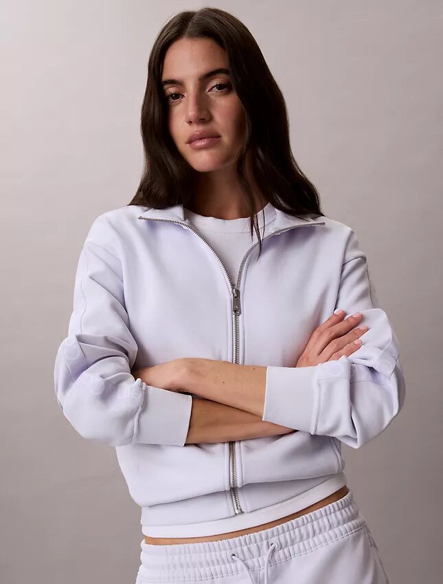 Sweat-shirt à fermeture éclair intégrale avec bandeau logo Sweat-shirt à fermeture éclair intégrale avec bandeau logo