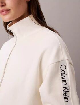 Sweat-shirt à fermeture éclair intégrale avec bandeau logo