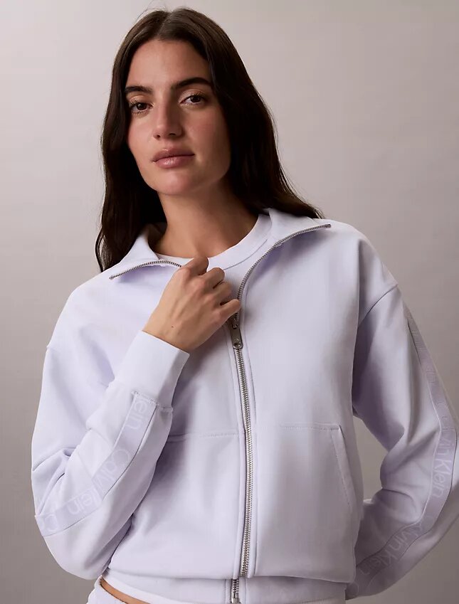 Sweat-shirt à fermeture éclair intégrale avec bandeau logo Sweat-shirt à fermeture éclair intégrale avec bandeau logo