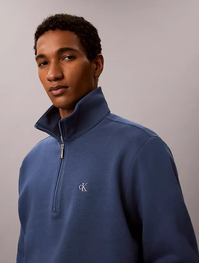 Sweat-shirt à fermeture éclair quart de longueur en molleton avec logo Archive Sweat-shirt à fermeture éclair quart de longueur en molleton avec logo Archive