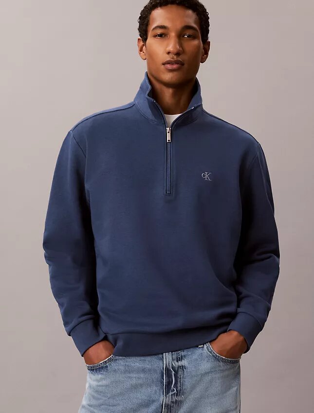 Sweat-shirt à fermeture éclair quart de longueur en molleton avec logo Archive Sweat-shirt à fermeture éclair quart de longueur en molleton avec logo Archive