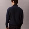 Sweat-shirt à fermeture éclair quart de longueur en tissu éponge premium Monologo Sweat-shirt à fermeture éclair quart de longueur en tissu éponge premium Monologo