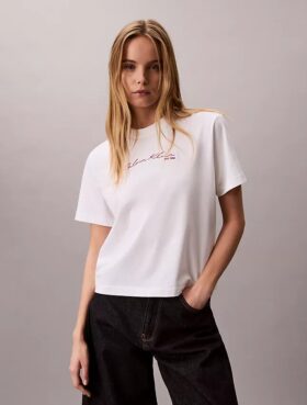 T-shirt ample avec logo en lettres cursives