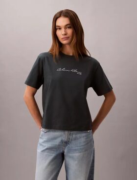 T-shirt ample avec logo en lettres cursives