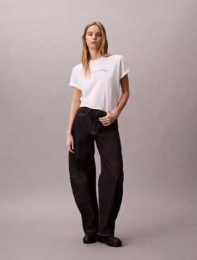 T-shirt ample avec logo en lettres cursives