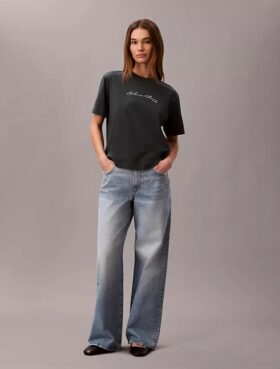 T-shirt ample avec logo en lettres cursives