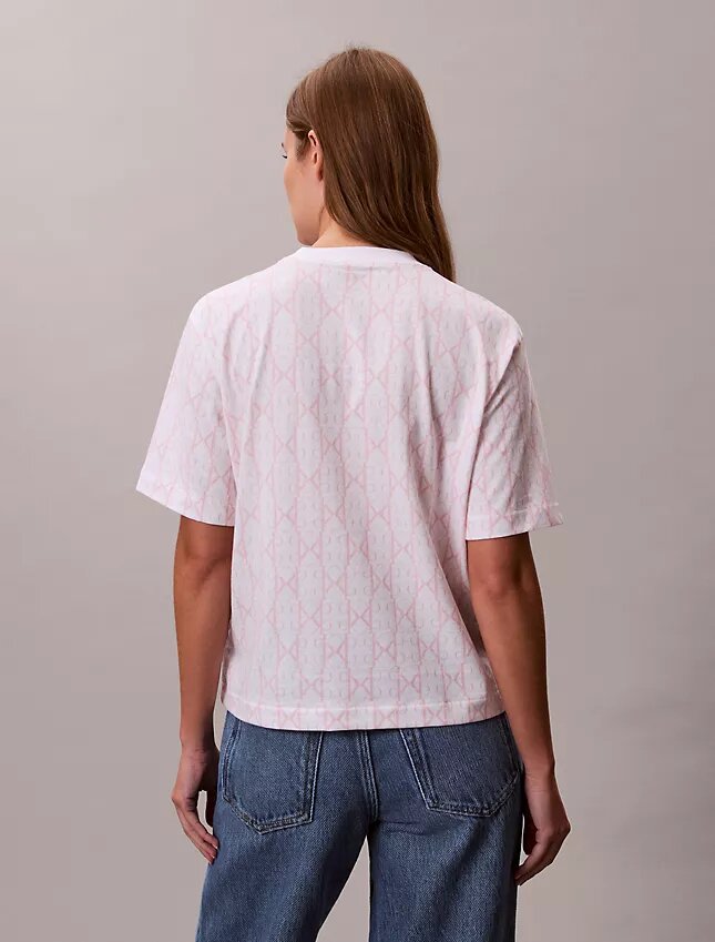 T-shirt ample à monogramme intégral T-shirt ample à monogramme intégral