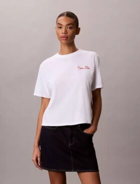 T-shirt ample à motif Calvin Klein en cursive