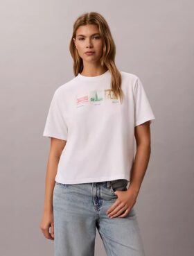 T-shirt ample à motif photo de New York