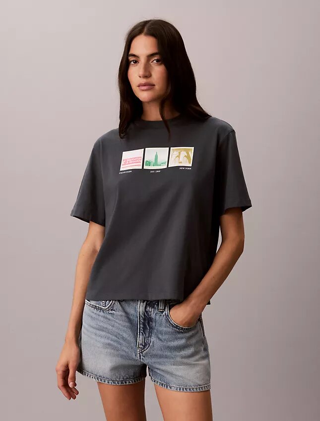 T-shirt ample à motif photo de New York T-shirt ample à motif photo de New York