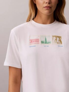 T-shirt ample à motif photo de New York