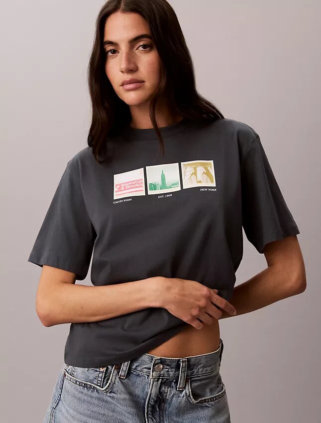 T-shirt ample à motif photo de New York T-shirt ample à motif photo de New York