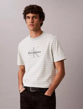 T-shirt ample à rayures et Monogram