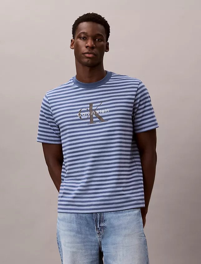 T-shirt ample à rayures et Monogram T-shirt ample à rayures et Monogram
