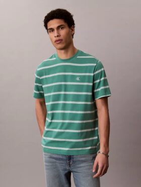 T-shirt ample à rayures et Monogram