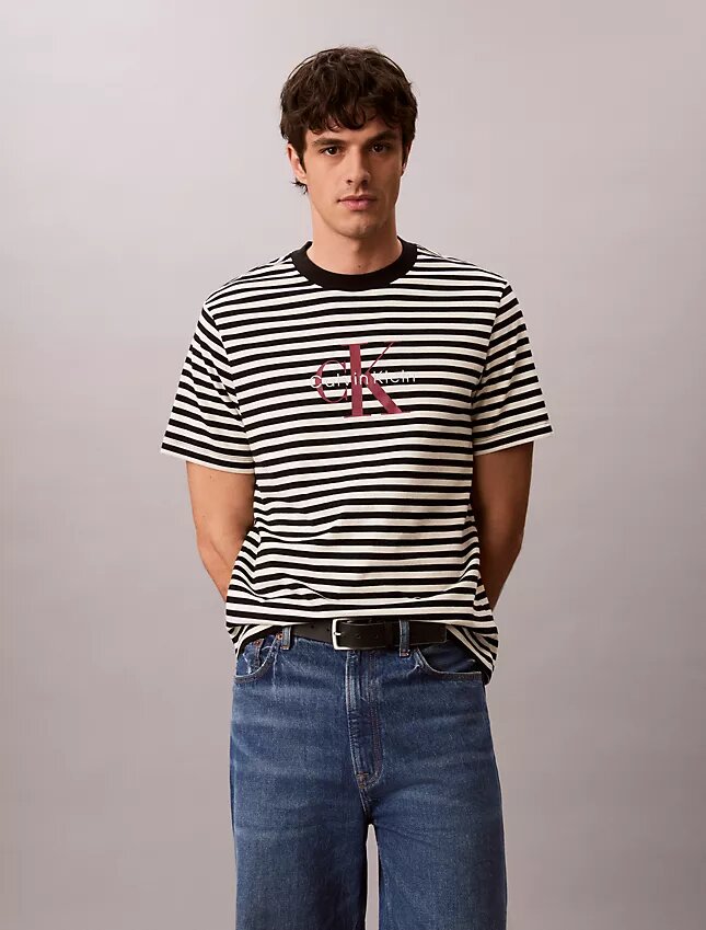 T-shirt ample à rayures et Monogram T-shirt ample à rayures et Monogram