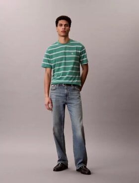 T-shirt ample à rayures et Monogram