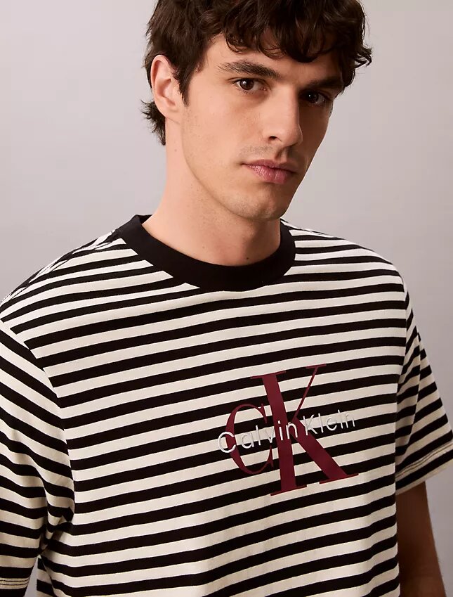 T-shirt ample à rayures et Monogram T-shirt ample à rayures et Monogram