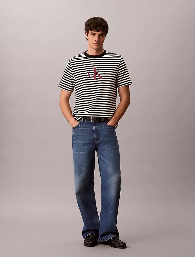 T-shirt ample à rayures et Monogram T-shirt ample à rayures et Monogram