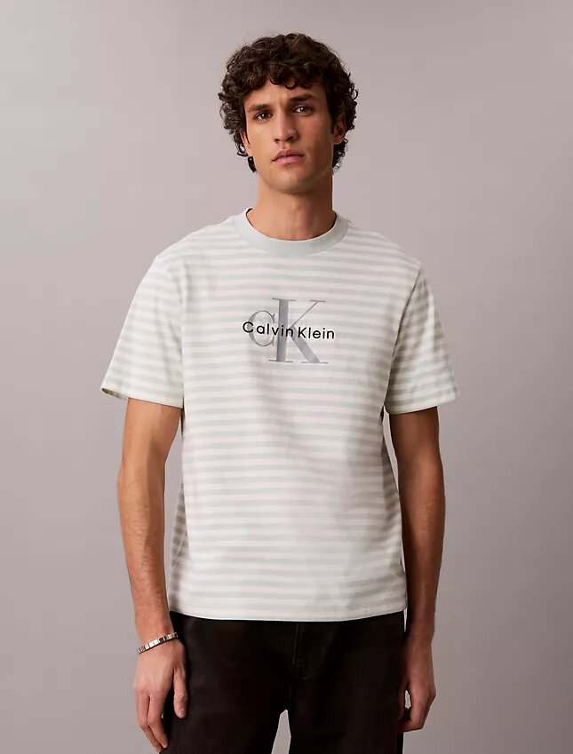 T-shirt ample à rayures et Monogram T-shirt ample à rayures et Monogram