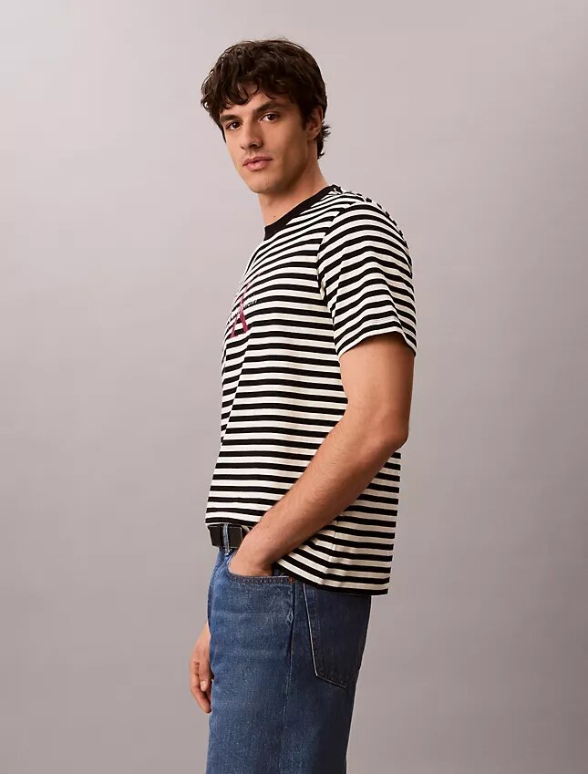 T-shirt ample à rayures et Monogram T-shirt ample à rayures et Monogram