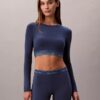 T-shirt Bralette à manches longues légèrement doublé en coton Modal Icon