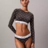 T-shirt Bralette à manches longues légèrement doublé en coton Modal Icon