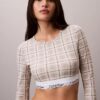 T-shirt Bralette à manches longues légèrement doublé en coton Modal Icon
