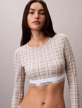 T-shirt Bralette à manches longues légèrement doublé en coton Modal Icon