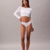 T-shirt Bralette à manches longues légèrement doublé en coton Modal Icon