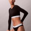 T-shirt Bralette à manches longues légèrement doublé en coton Modal Icon